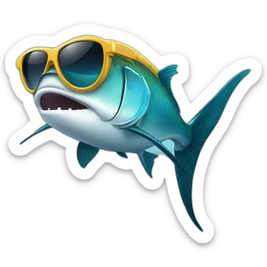 Sword fish with sunglasses sticker