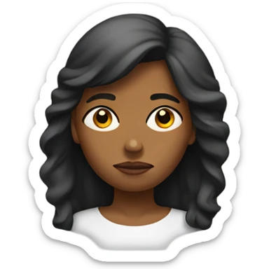  frowning black femme sticker