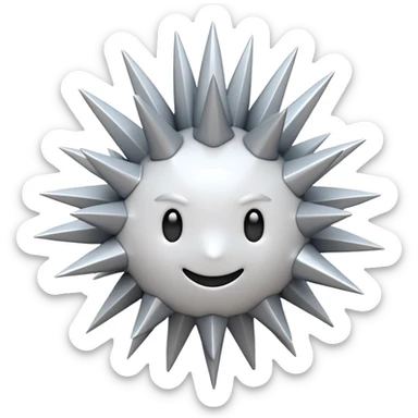 iOS-style 3D emoji: jagged abstract burst with irregular sharp spikes, bright white and light gray tones, subtle glossy reflections, conveying sudden impact; no circles, no yellow, no faces, no text sticker