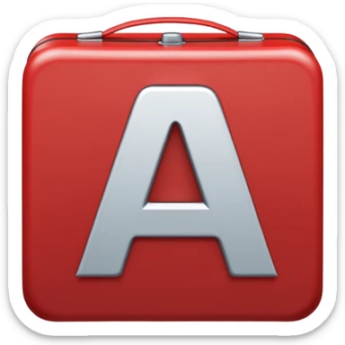 letter a in red box sticker
