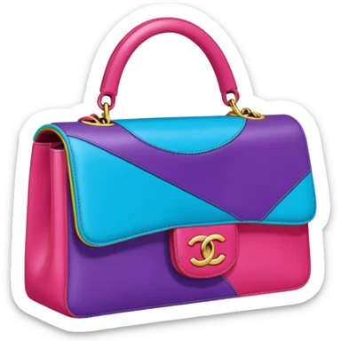 Ultra realistic Chanel bag in a pop art comic style sticker
