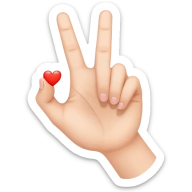 Korean finger heart gesture, hand making a small heart shape with thumb and index finger sticker