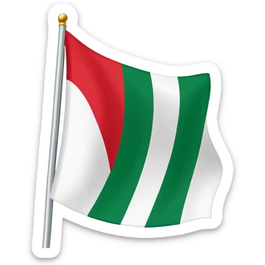 Classically-shaped green, small white line, red, tatarstan flag. sticker