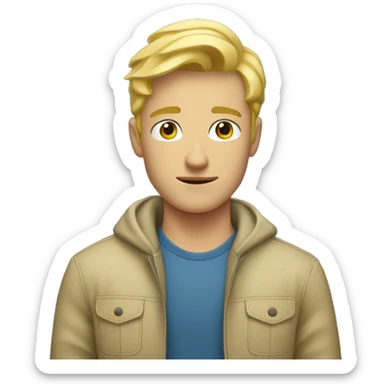 Blonde young man with simpleres  sticker