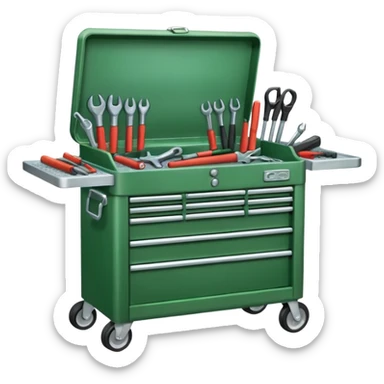 green mechanic tool table sticker
