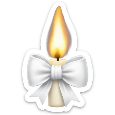 candle white bow sticker