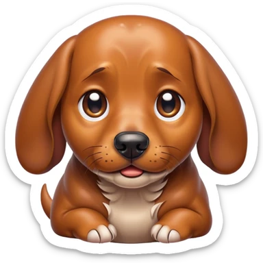 crying weiner dog  sticker