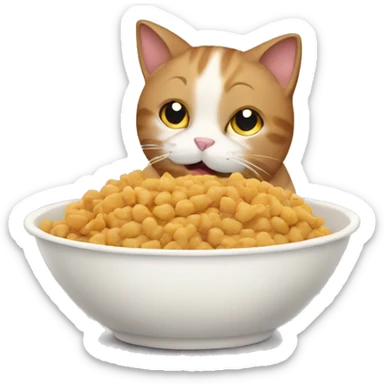 cat eating food sticker