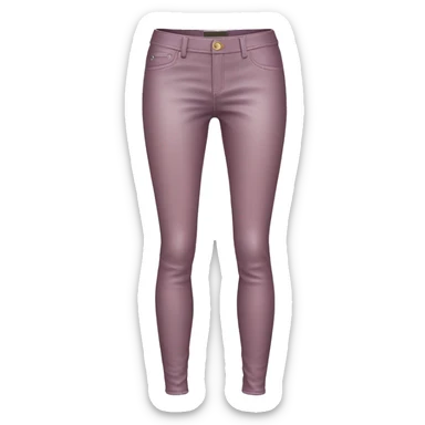 Realistic isolated pair of Light mauve fashion leather jegging pants. sticker