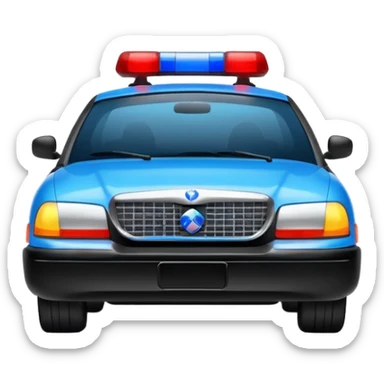 police car with lights on flashing sticker