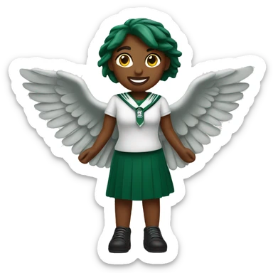 Girl Wingstop emoji holding wings sticker
