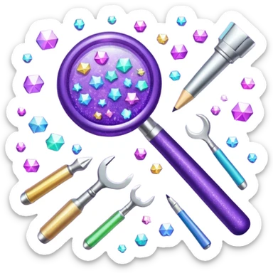 Purple Glitter administrator tools sticker