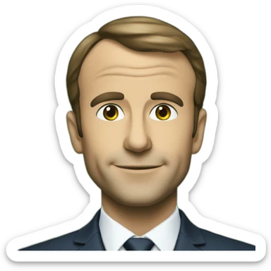 Macron with gree check sticker