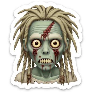 zombie with dreads sticker