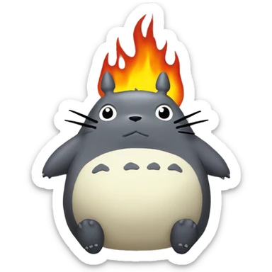 Totoro flame sticker