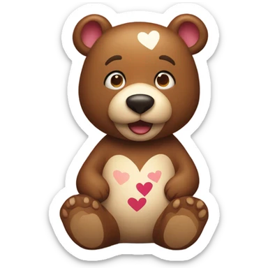 Bear with hearts sticker