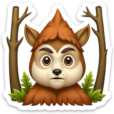 woodland spirit skeptical look with one brow raised sticker