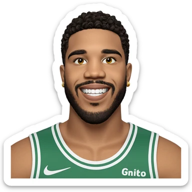 smiling boy with earrings sticker