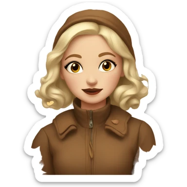 autumn + vintage girl tehm sticker