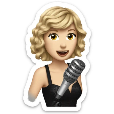 taylor swift singing with microphone sticker