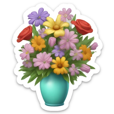 Bouquet of flowers in vase sticker