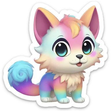 Kawaii colorful ethereal anthro fursona Fakemon sticker