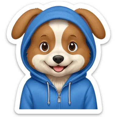 Dog wearing hoodie sticker