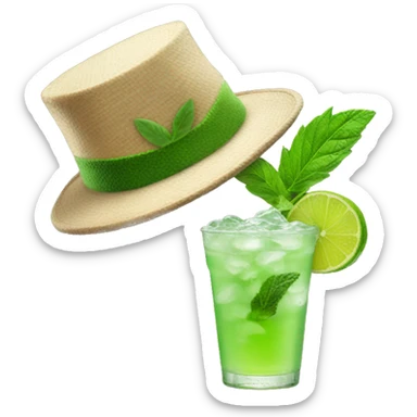 Mojito fading with witces hat next to cup sticker