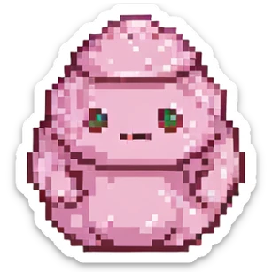 cute pink poo pixel art sticker