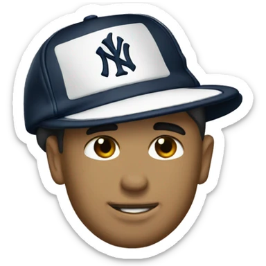 long brim on New York yankee cap sticker