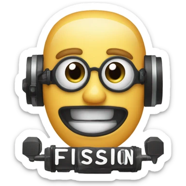 emoji of a photography studio with the word fission studio sticker
