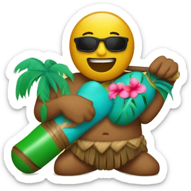 A hawaian with maracas sticker