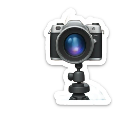 Realistic camera girl with camera and brown hair and blue eyes sticker