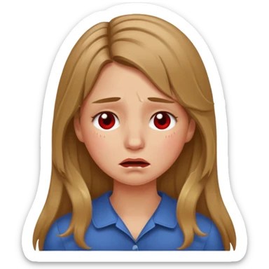 long Bronde hair girl bawling  sticker
