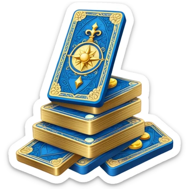 blue tarot card stack sticker