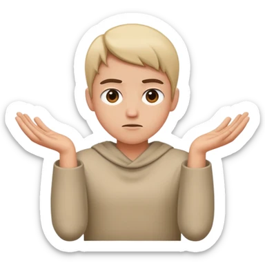 straight face shrug sticker