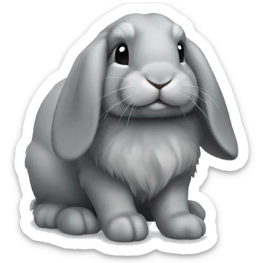 Solid gray rabbit mini lop sticker