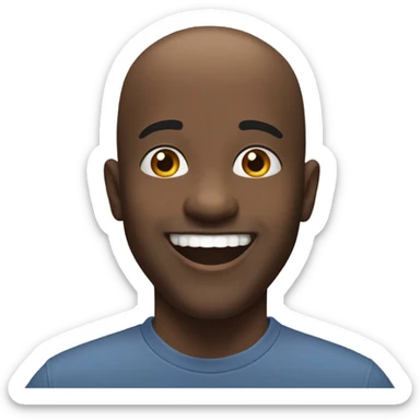 Excited bald black man sticker
