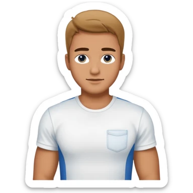 Sexy man, White T-Shirt, jeans sticker