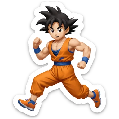 Goku run away  sticker