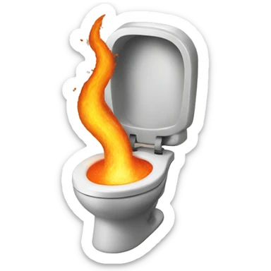 Toilet erupting like volcano sticker