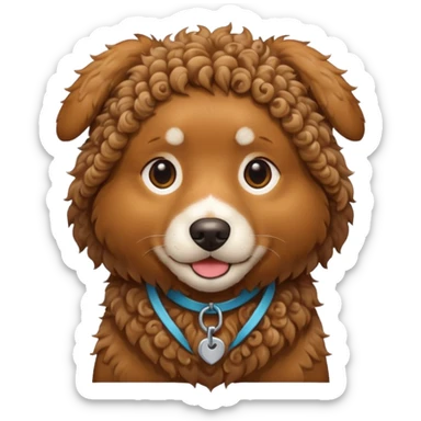 Brown dog curly coat

 sticker