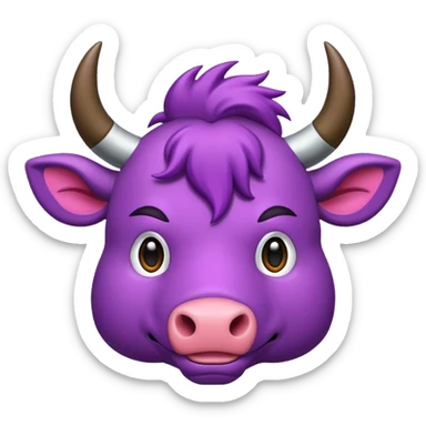 Quiero un toro de color violeta y esta enojado sticker