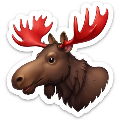 A moose with bloody antlers  sticker