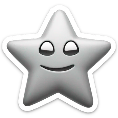 simle 3d rating star, gray sticker