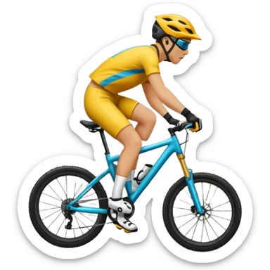 Bicicleta downhill , ciclista montado, montaña sticker