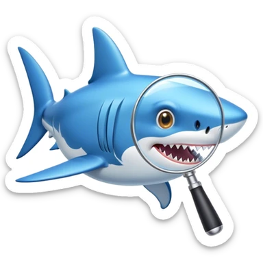 Shark with a magnifying glass  sticker