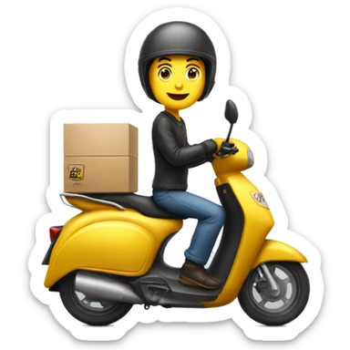 A delivery motorbike with a Golden cooking gas sticker