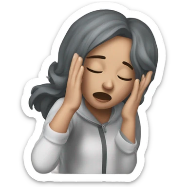 Dramatic girl fainting with hand over head sticker