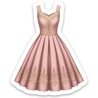 dusky pink and beige embellished dress sticker